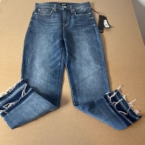 HUDSON High Rise Jeans $245 Zooey Straight Sz 26 Frayed Unhem Crop NWT Designer